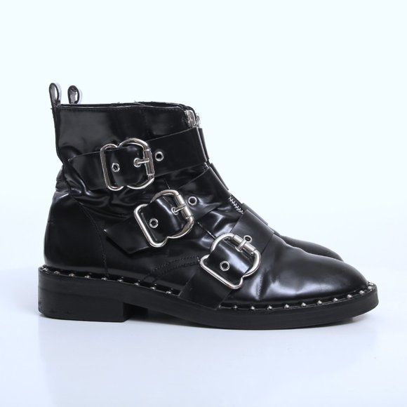 Asos Raid Jack Studded Buckle Ankle Boots - Picture 4 of 16